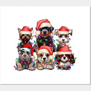 Kawaii Puppy Dogs Family Christmas Photo Posters and Art